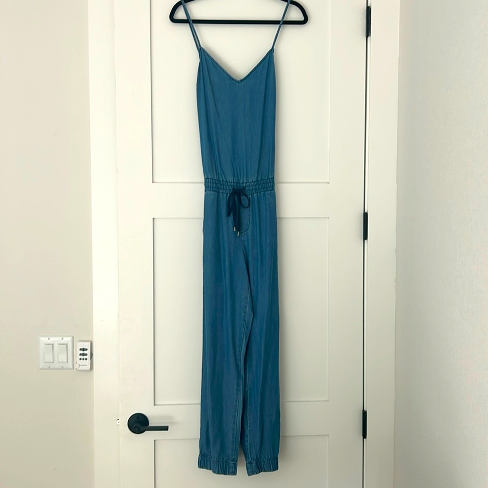 Splendid Blue Chambray Romper Jumpsuit